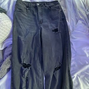 forever 21 black straight leg high rise jeans